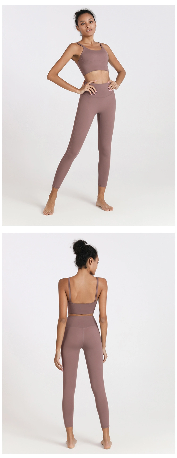 New Skinny Belt Sports Underwear Women&prime;s Solid Color Nude Shock Proof Yoga Bra Vest Women&prime;s Fitness Underwear