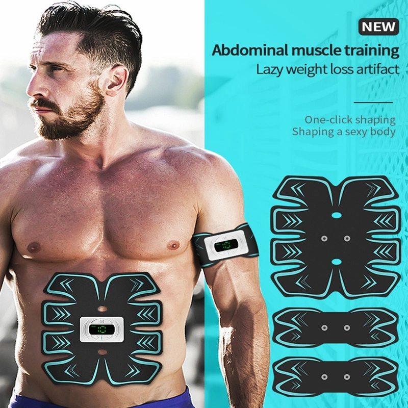Popular EMS Eight Pack ABS Muscle Trainer Home Gym Style Body Beauty Paste with USB Rechargeable Function
