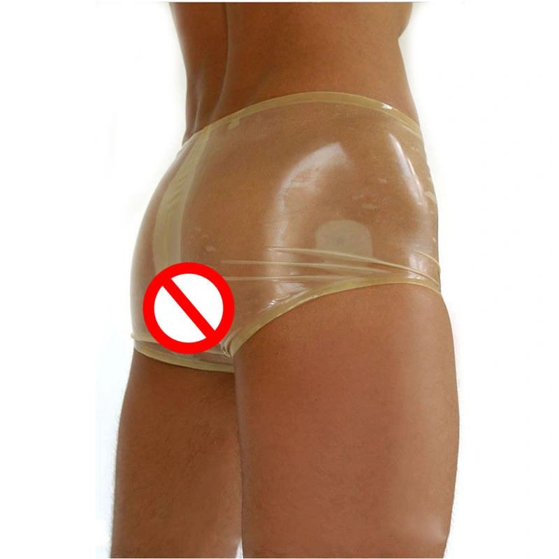 Csutom Transparent Natual Latex Panties Apparel Sexy Briefs Tight Sex Underwear for Men
