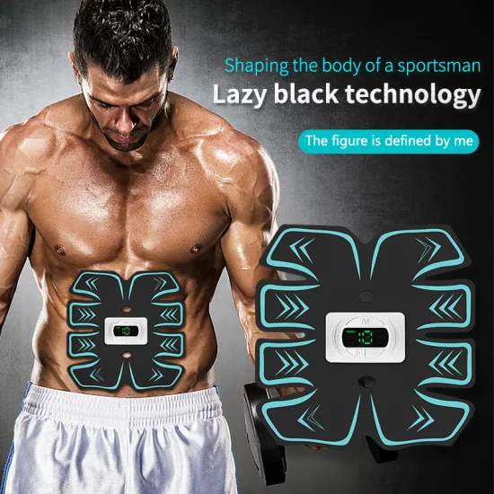 Popular EMS Eight Pack ABS Muscle Trainer Home Gym Style Body Beauty Paste with USB Rechargeable Function