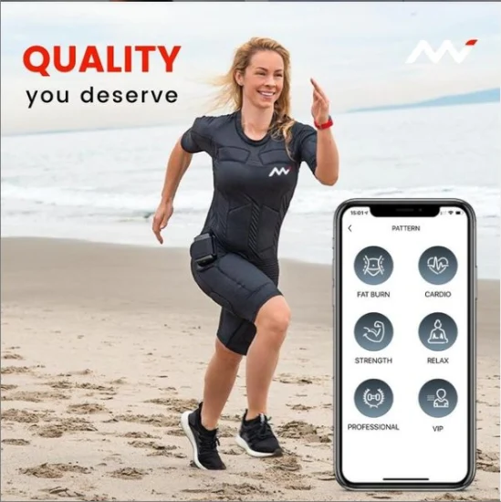 Whole Body Stimulate Muscle Wireless Dry Wear EMS Fitness Training Suit for Weight Loss